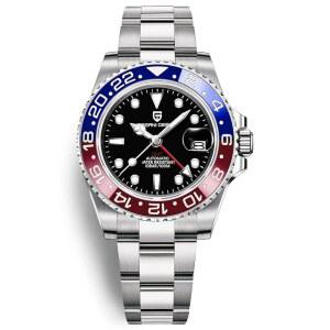 남성 파가니 디자인 GMT 시계 자동 40MM 날짜 100M 방수 스테인리스 사파이어 유리 기계식 손목시계 PD-1662