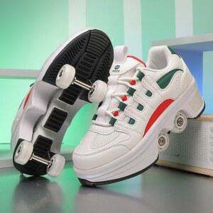 롤러 스케이트 슈즈 운동화 롤러슈즈 접이식롤러슈즈 블랙 힐 운동화 더블휠 색상