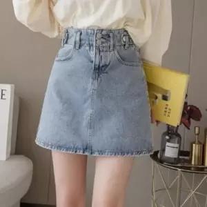 하이웨스트 데님 스커트 청바지 여름스커트 여름데님스커트 미니청치마 여름청치마
