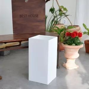 고강도 초경량 대형 플라스틱화분 사각 25x52 화이트무광예쁜 토기 화초박스 흙화분 예쁜 텃밭 네모 모던