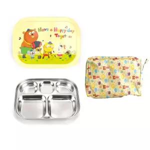 단체급식 스텐 도시락(식판 뚜껑 주머니)어린이 어린이집 유치원 예쁜 도시락통