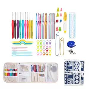 뜨개질공예 DIY 용품 풀장착 코바늘 파우치 세트바늘 질바늘 튤립 질세트 케이스 실리콘 실용