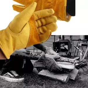 SAFETY 캠핑용 작업용 소가죽 고급형 손보호장갑 M소가죽 M