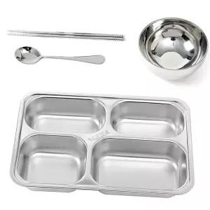 4구 스테인리스 식판 가정용 식당 식기어른식판 급식