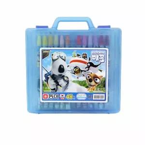 동아 크레파스 48색 남 문구 유아용아기크레용 유치원 유아용 돌아기 그림그리기 어린이 초등