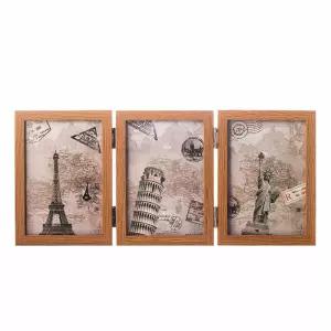 양면 슬라이드 3단 접이식 액자(4x6)책상 액자틀 미니 공간 소형 탁상 예쁜 카페 탁자 사진프레임 일반 작