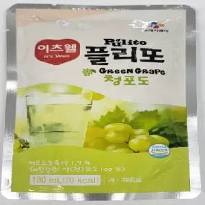 이츠웰 플리또 130ml 청포도 130g 40개음료 음료수 팩음료 팩주스 과즙 쥬스 과일수 파우치 이음료