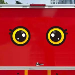 왕눈이16 고휘도반사 대형 차량스티커 290x266mm졸음방지 자동차 용스티커 이스티커 모양 하이빔 육각 화물