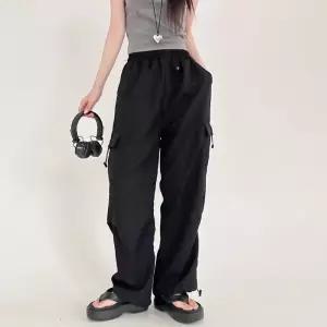 밑단 카고 스트링 밴딩 편안한 허리 팬츠 여성여자따뜻한바지 면바지 정장 통바지 트레이닝 슬랙스 기모 편