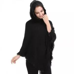 패션스타일 니트 코트 카디건 후드 가디건 여성 의류 숄 망토