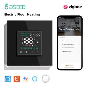 BSEED ZigBee 온도조절기 터치 스크린 전기 바닥 난방 물 보일러 온도 TUYA 앱 제어 구글 홈 알렉사