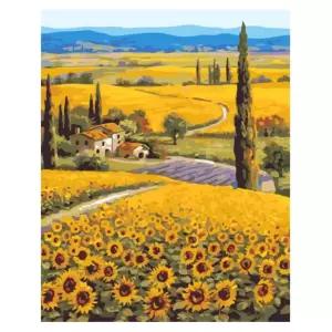(OH) OH-M 명화 유화그리기 A-238 노란 해바라기 밭 40x50팝아트 홈인테리어 그림그리기세트 액자만들기 셀