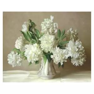 (OH) OH-M 명화 유화그리기 A-267 화이트 플라워 40x50팝아트 홈인테리어 그림그리기세트 액자만들기 셀프