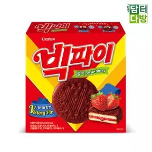 크라운제과 빅파이 딸기 324g X 4개 과자 간식 학교 유치원 회사