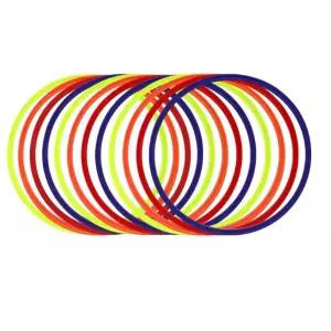 다우리 액션 세트 축구 스텝 훈련 후프 50cm 12p뱃살운동 링훌라 기구 훌라