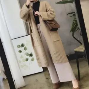 패션스타일 모넨 롱 가디건 니트 가을 코트 겨울 카디건 루즈핏 오버핏 여성