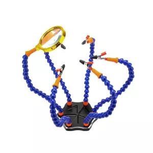 육각 돋보기 거미손 납땜 보조 도구 받침형거치대 기판 땜공 땜용접 용접 땜기 지지대