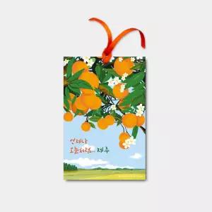 제주향기 사쉐 감귤(5P 1세트) 옷장 신발장 차량용걸이방제 공기정화제 송풍구방제 자동방제 새선물 용방제