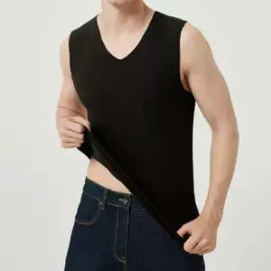 남자 겨울 기모 나시 남성 보온 민소매 런닝티 무지 티셔츠 심리스 기능성