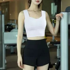 스퀘어넥 크롭 나시 브라탑 여성 스포츠웨어 운동복 요가 필라테스짐 상의 민소매 스퀘어 와이드어깨끈 화