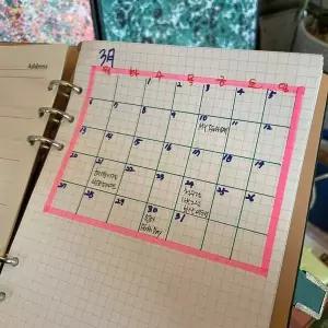 [셀러에이드]6공 그리드 속지 A5 다이어리