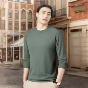 남자 무지티 두꺼운 베이직 와플 긴팔 셔츠 정장가을티셔츠 라운드넥셔츠 긴팔면 무지 롱슬리브 시텨츠 면
