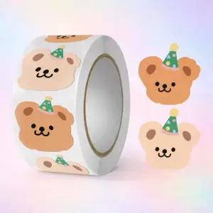 곰 캐릭터 롤스티커 선물포장·다이어리 꾸미기 스티커