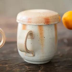 피어몰 이천도자기 수 시노유 뚜껑 머그다기 400ml카페잔 커피잔 도자기컵 머그잔 도기잔 도자기잔 도자기