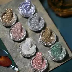 네일아트 블링 반사글리터 파우더 8종 세트 야광 얼음 오로라 미러