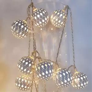 비타리토 LED 10구 USB 화이트볼 줄전구 트리조명카페장식 크리스마스파티 가렌드램프 가랜드 감성 무선LED