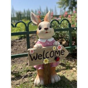 귀여운 토끼 잔디 장식 3d Rabbit 아트 액세서리 건조 페이스 책상 간판 책장