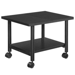 후브로 프린터 스탠드 선반이 있는 2단 인더스트리얼 언더 데스크 카트 가정용 이동식 헤비 듀티 보관 랙 사무실 블랙 BB02PS01G1