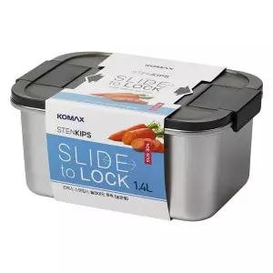 [셀러에이드]코멕스 스텐킵스 슬라이드 투락 직사각(높은형) 1.4L