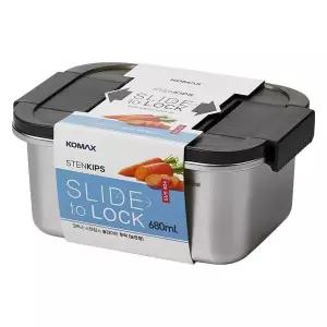 [셀러에이드]코멕스 스텐킵스 슬라이드 투락 직사각(높은형) 680ml