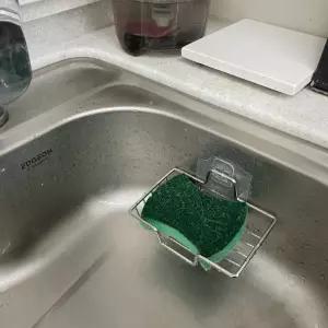 싱크대 정리 무타공 벽부착 스테인리스 비누 수세미 받침대 욕실용품 거치대