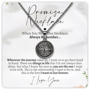 내 남자에게 316L 스틸 컴퍼스 목걸이 그를 위한 사랑 선물 남자친구 생일을 로맨틱 장거리 연애를 감성