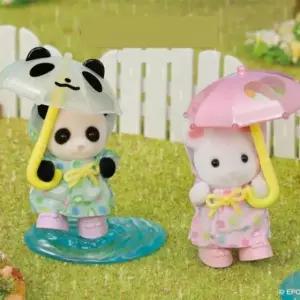 실바니안 패밀리 단짝 아기친구들의 비오는날 산책 인형 피규어 장난감