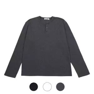 [모로엠] 남성 리브드 헨리넥 캐주얼 니트 티셔츠 5C-TSA-RIBBED01