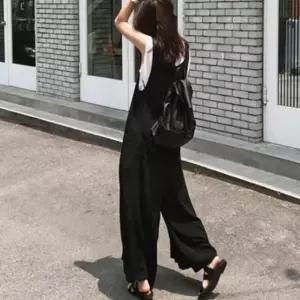 빅사이즈 점프수트 여성 흰티 레이어드 민소매 슈트