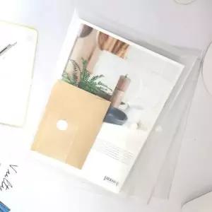 똑딱이단추 A4 가로형 투명 클리어파일