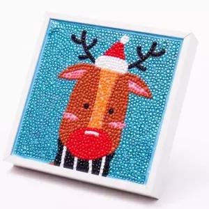 [셀러에이드]1214 보석십자수 사각액자 세트 루돌프 사각