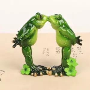 장식 인형 인테리어 소품 뽀뽀하는 미니어처 마블 동물 개구리 [f0341B3]