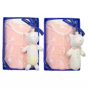 [갤러리아] (쌍둥이출산,백일,돌,아기내의세트)아리7부내의핑두벌+말딸랑이세트(A1B-10385SET)