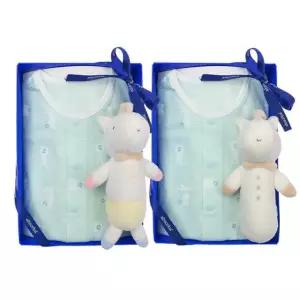 [갤러리아] (쌍둥이출산,백일,돌,유아내의세트)아리7부내의두벌민+말딸랑이세트(A1B-10385SET)