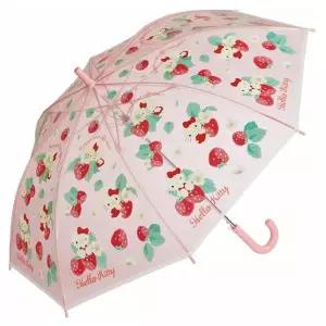 헬로키티 꽃말 아동용 투명 자동우산 55cm 사무용품