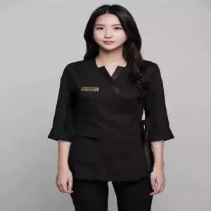 샵 유니폼 에스테틱 프론트 마사지 근무복 반팔 피부샵 미용실 단체복 작업복 피부과 병원