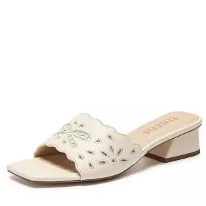 [국내매장판] STACCATO 여성 미들힐 뮬 샌들 PUNCHED_EI423_26SBEI 226864