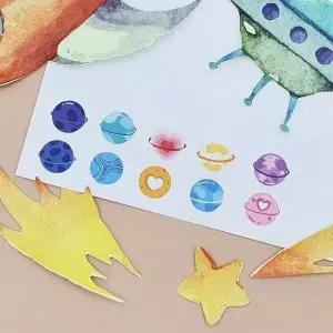 [에이치플러스몰]스티커 100p 행성