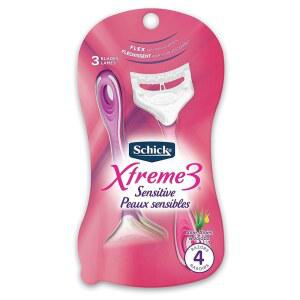 SCHICK XTREME 3 여성용 민감성 피부용 면도기 일회용