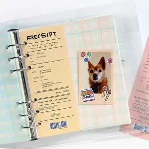 A6 WIDE 6공 컬러 체크 리필 속지 사무용품